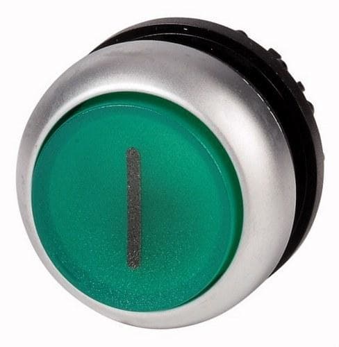 EATON - Pulsador luminoso saliente M22-DLH-G-X1 22mm retorno Verde I anillo titanio
