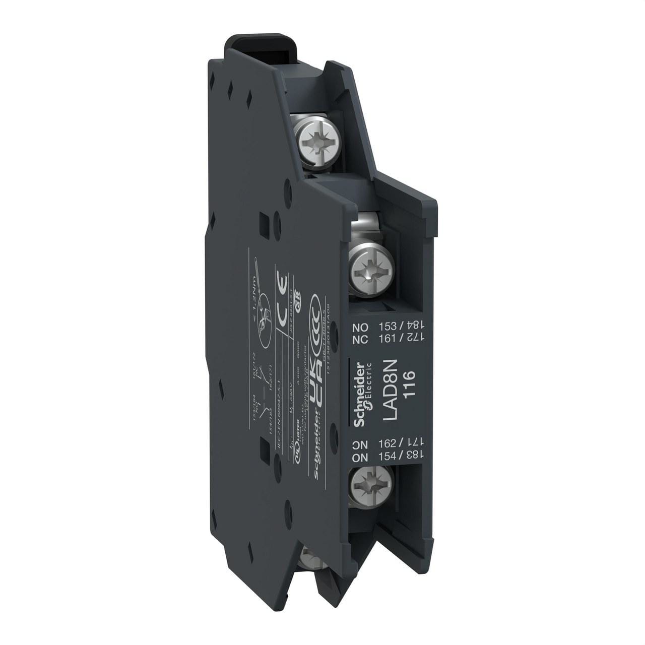 Schneider Electric - Bloque contacto auxiliar 1 NA/1 NC lateral anillo
