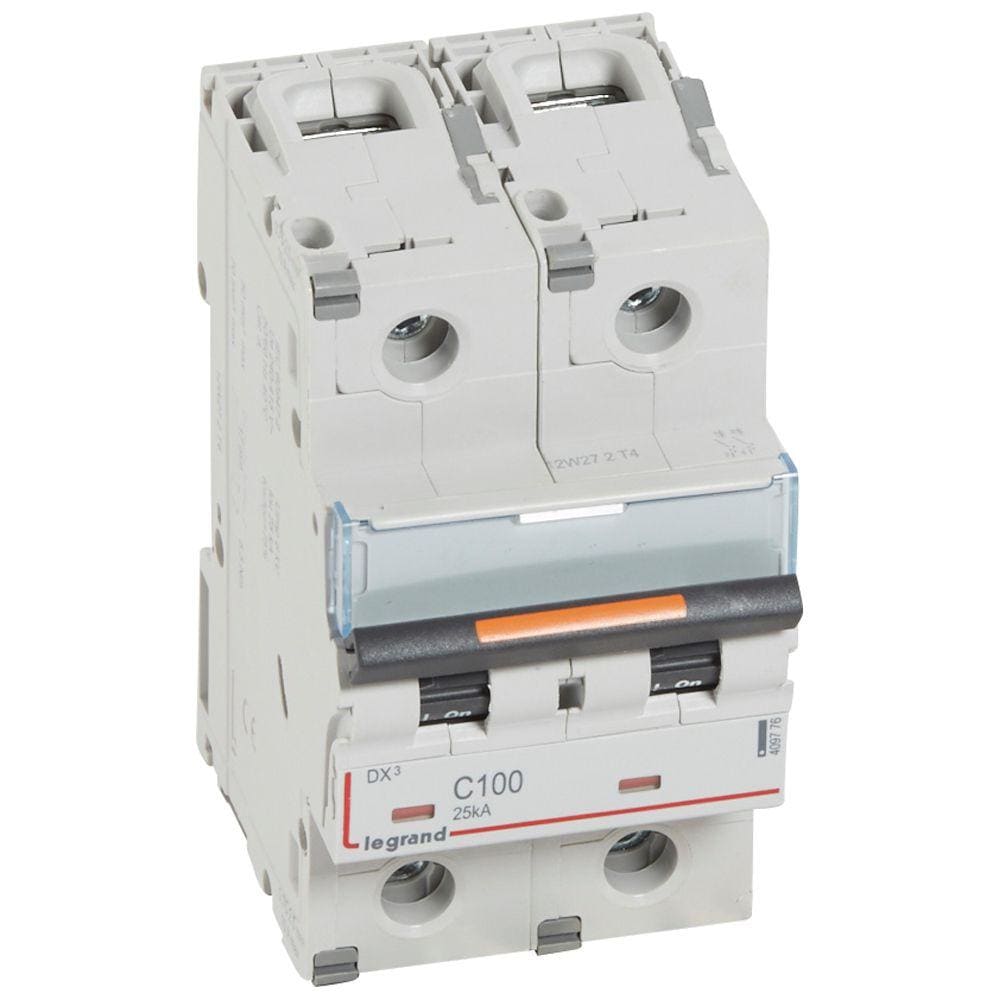 LEGRAND - Magnetotérmico DX³ 25kA - 2P - 230/400V~ - 100A - curva C