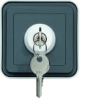 HAGER - Interruptor estanca con llave 2 posiciones superficie gris