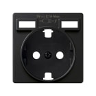 SIMON - Base de enchufe schuko con doble cargador USB integrado + tapa negro mate