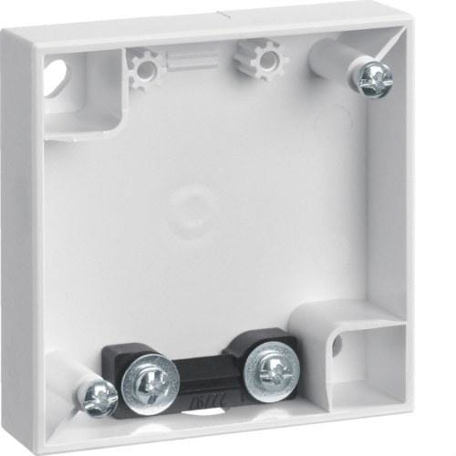 HAGER - Zócalo para montaje superficie Integro plana con 1 sujetacable blanco polar