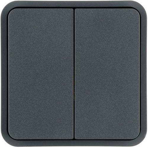 HAGER - Tecla doble gris