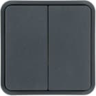 HAGER - Tecla doble gris