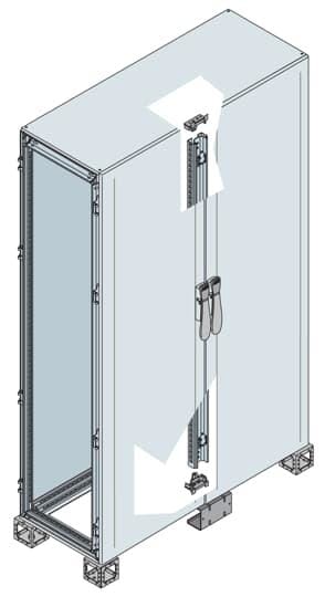 ABB - Armario con puerta doble ciega 2000x1000x800mm gris claro RAL 7035