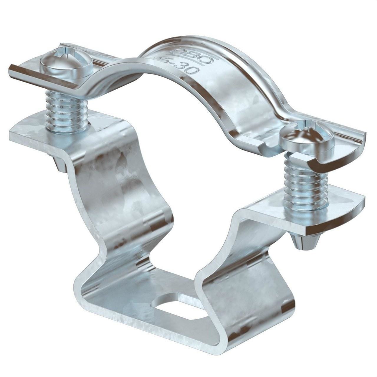 OBO BETTERMANN - Abrazadera con agujero alargado 25-30mm galvanizado por inmersión en caliente DIN en ISO 1461 acero St