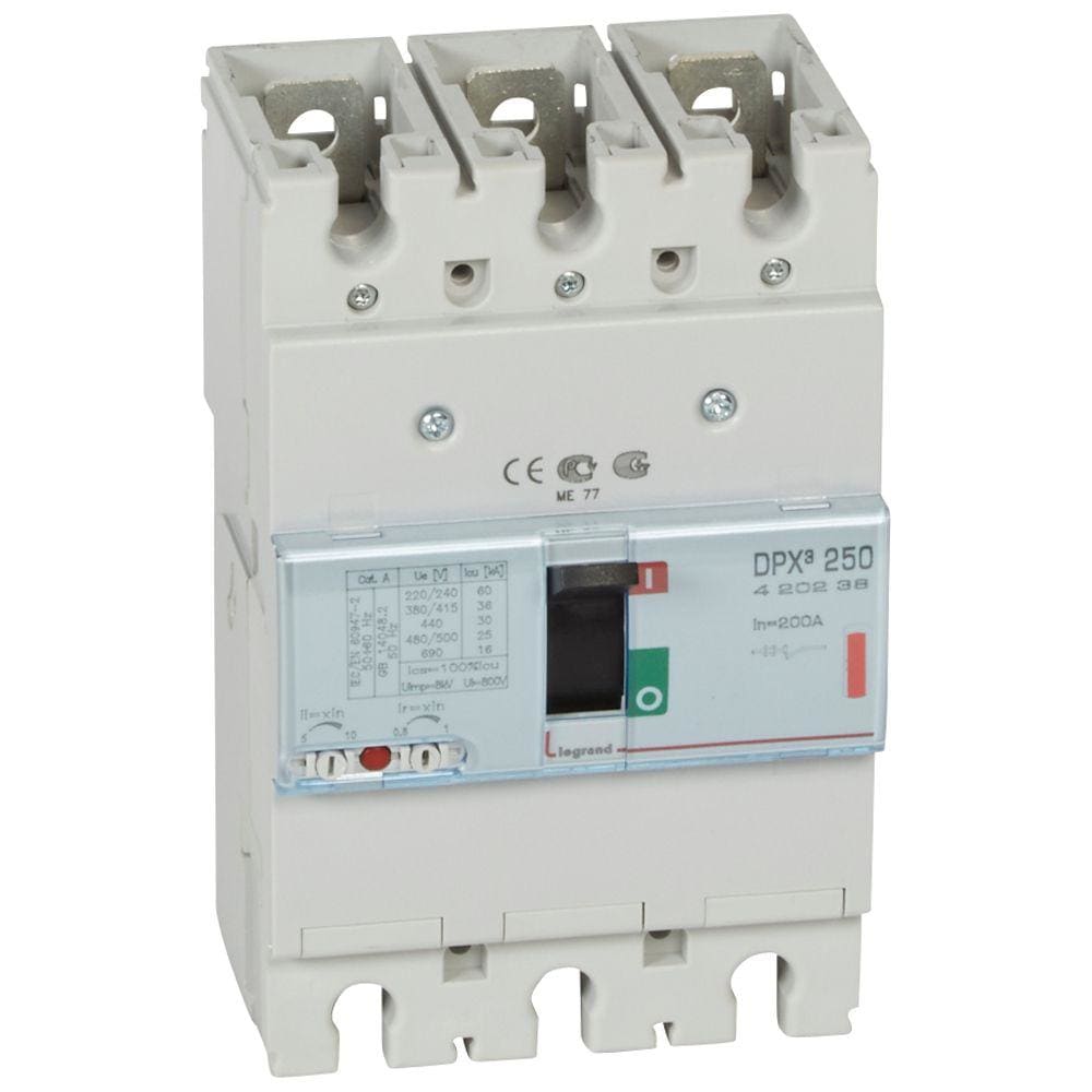 LEGRAND - Automático MCCB DPX³ 250 - magnetotérmico - 3P - Icu 36 kA (400 V~) - In 200A