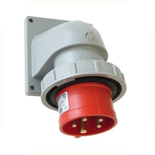 INTERFLEX - Clavija empotrar angular estanca 32A 3 polos 400V 6h rojo
