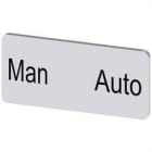 SIEMENS - Plaquita 12,5x27mm plata letras negro inscripción MAN AUTOMATA