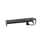 LEGRAND - Base múltiple premium con 6 tomas rasantes 2P+T, indicador contra sobretensiones (SPD). Cable 1,5 m. Color negro y gris oscuro