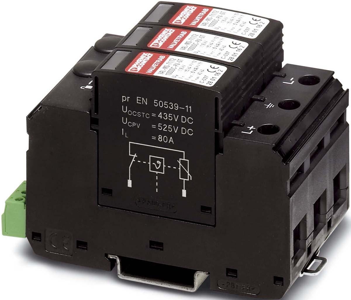 PHOENIX CONTACT - Descargador de corrientes de rayo VAL-MS-T1/T2 1000DC-PV/2+V-FM