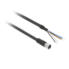 TESE - OsiSense XU - Conector hembra m12, 4 patillas, recto, precableado - cable de 2 m