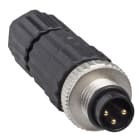 TESE - Macho, m8, 3-pin,conector recto - glándula de cable m9.5 x 1