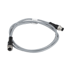 TESE - cables XZ - macho recto M12 4-pines - hembra recto M12 4-pines - PVC 1m