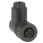 TESE - Hembra, m12, 4 pines, conector acodado - glándula de cable