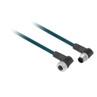 TESE - Cable puente xz - macho recto m12 4 pines - hembra acodado m12 4 pines - pur 1 m
