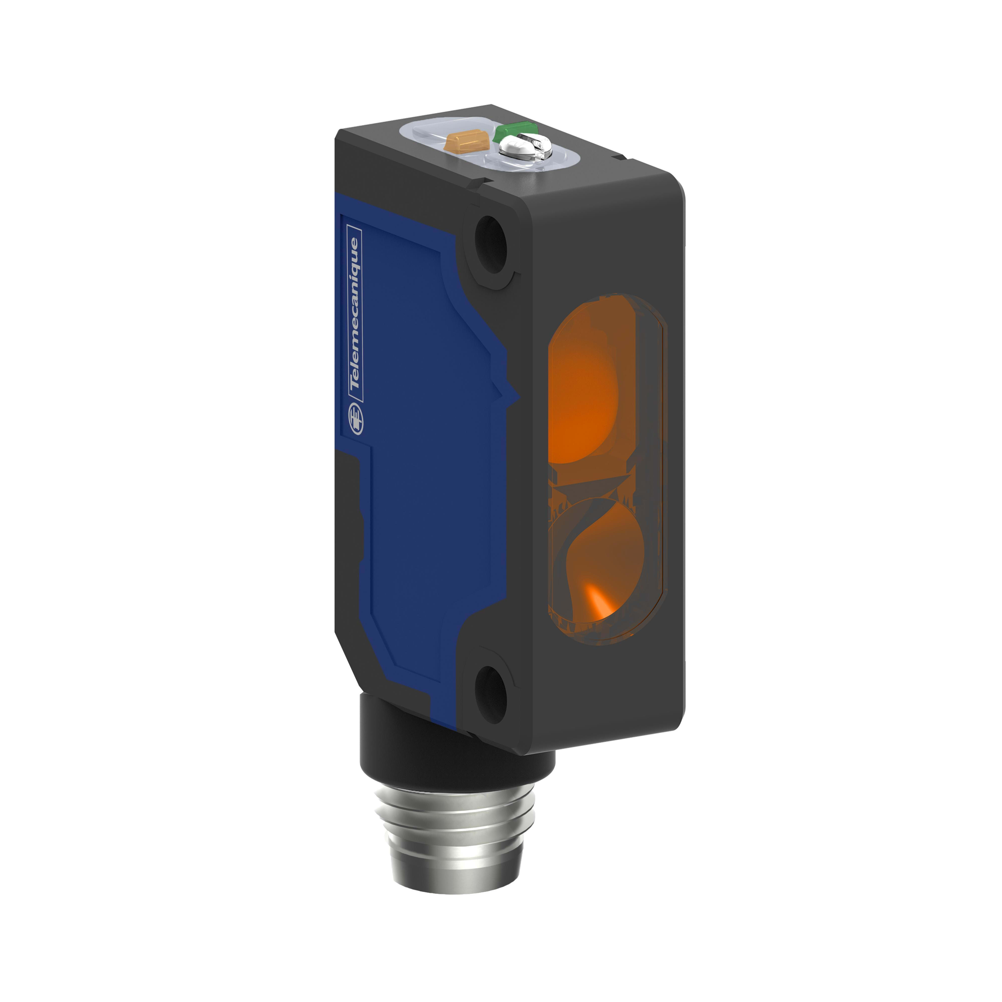 TESE - Sensor fotoeléctrico XU, miniatura, difuso largo, Dmax=1,9 m, PNP, conector M8