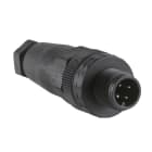 TESE - Macho, m12, 4 pines,conector recto - glándula de cable