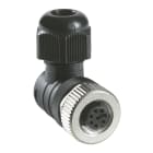 TESE - Con. M12 Female 90° 8 pins w/ screw terminals cable gland - Metal clamping ring