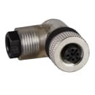 TESE - Hembra, m12, 4 pines, conector acodado - glándula de cable