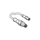 TESE - jumper cable XZ - male straight M12 3-pin - female straight Ø8mm 3-pin - PUR 1m