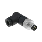 TESE - Connector curvo macho aro metálico m12-5 pinos terminais paraf