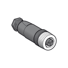 TESE - Conector recto hembra, 1/2 20 unf, 3 pins - casquillo para paso de cable