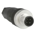 TESE - Osisense XS & XT - Macho, m12, 4 pines,conector recto - glándula de cable
