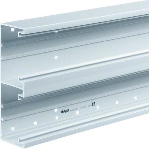 HAGER - Canal BRP de PVC 65x210mm blanco RAL9016 2 compartimentos