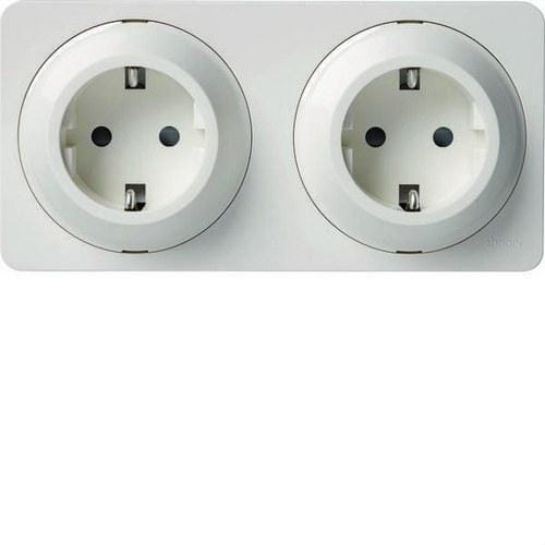 HAGER - Toma doble Schuko ATA 16A completo
