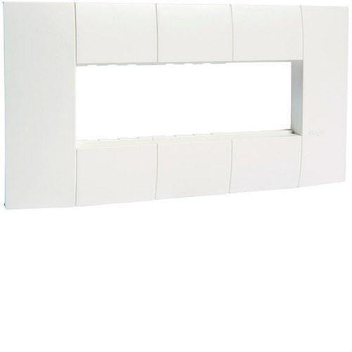 HAGER - Adaptador 3 mecanismo Simon27 para LFF ancho 110mm blanco RAL9016