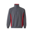VELILLA - SUDADERA BICOLOR CON MEDIA CREMALLERA GRIS/ROJO T-2XL