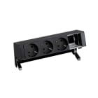 SIMON - Kit de sobremesa personalizable SIMON 400 con 3 bases de enchufe schuko+1 elemento vacío negro