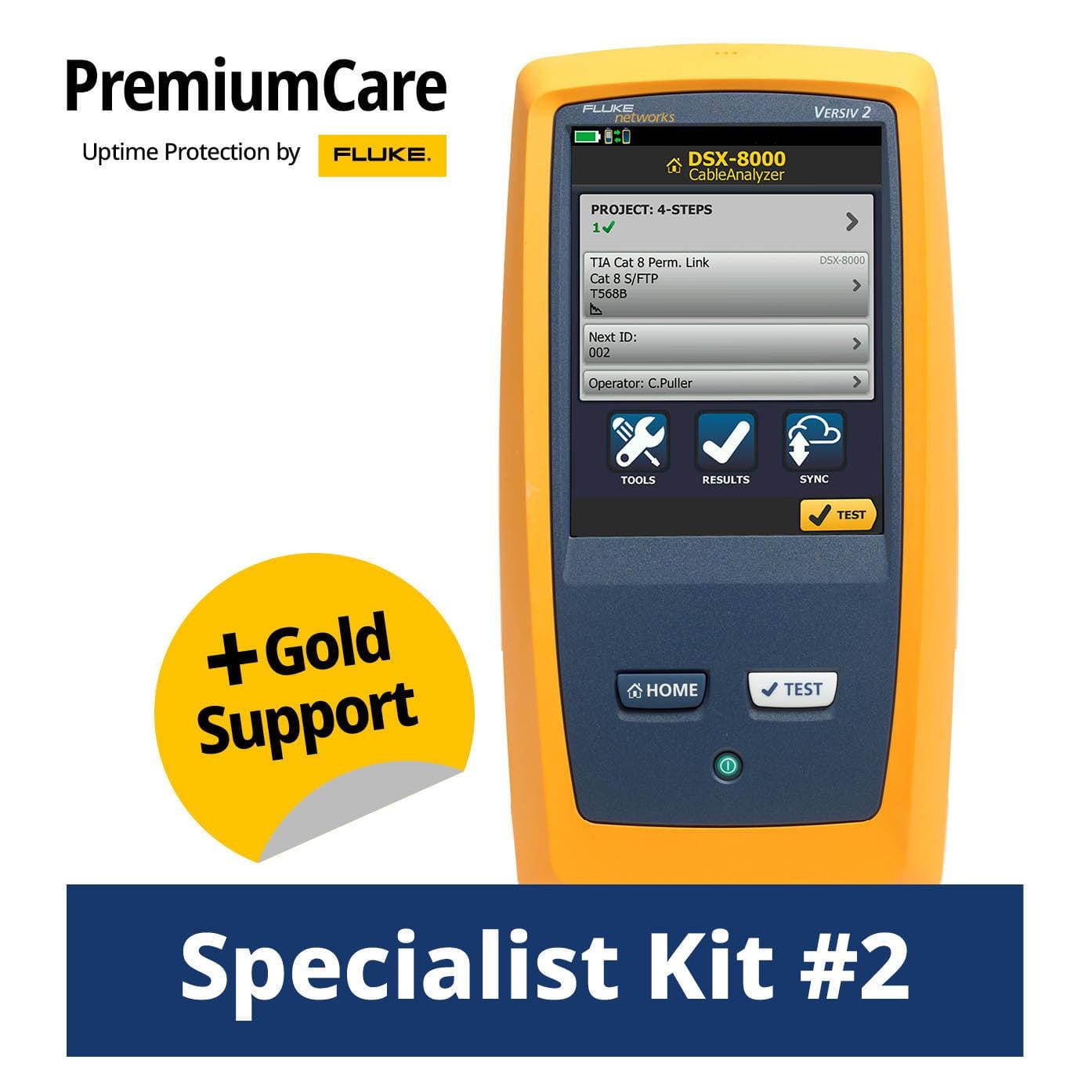 FLUKE - CERTIFICADOR CAT8 DSX2-8000/GLD INT AMPLIABLE A FIBRA +GOLD