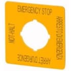 EATON - Etiqueta indicadora parada de emergencia amarilla M22-XYK11 50x50mm inscripción 4 idiomas DE/EN/FR/IT