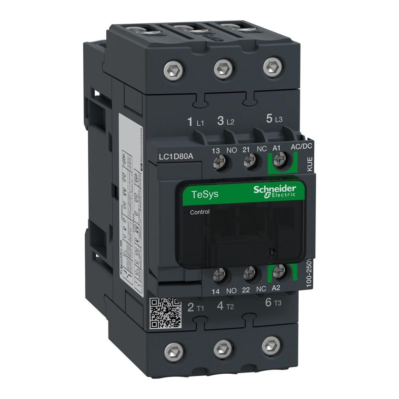 Schneider Electric - Contactor TeSys D 3P 80A AC-3 440V bobina 100-250V AC/DC