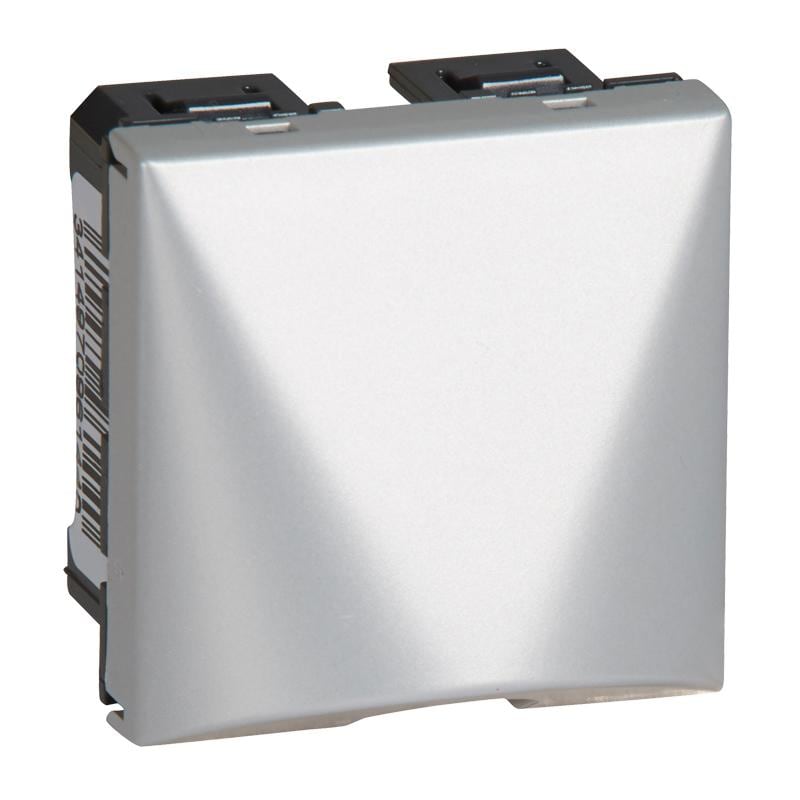 LEGRAND - Salida de cables Mosaic - con retenedor - 2 módulos - Aluminio