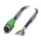 PHOENIX CONTACT - Cable para sensores/actuadores SAC-8P-10,0-PUR/M12FS SH VA negro grisáceo RAL 7021