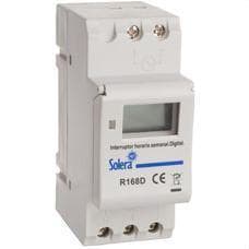 SOLERA - INTERRUPTOR HORARIO SEMANAL. DIGITAL. 230VAC~. DOS MODULOS. FUNCION: ON-OFF-TIMER. RESERVA: 3 AÑOS. UNIDAD MINIMA DE TIEMPO: 1 M. CONTACTO: 1NOC (16A). 16 PROGRAMAS