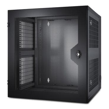 APC by Schneider Electric - NetShelter WX 13U con puerta negra delantera ventilada de raíl de montaje vertical con orificio roscado