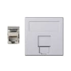 SIMON - Placa V&D plana CG SIMON 500 CIMA con 1 conector 6A FTP aluminio