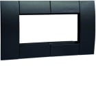 HAGER - Soporte con 2 mecanismos 45x45mm RAL9011