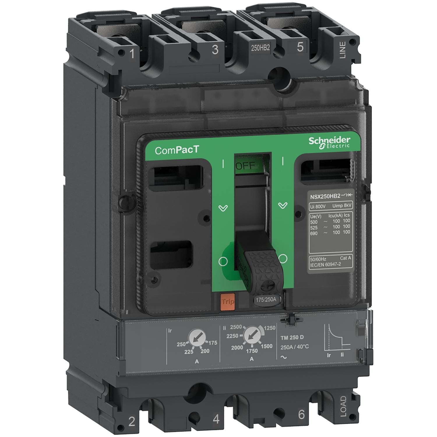 APC by Schneider Electric - Interruptor automático MASTERPACT MTZ2 08H1 3P extraíble sin MICROLOGIC