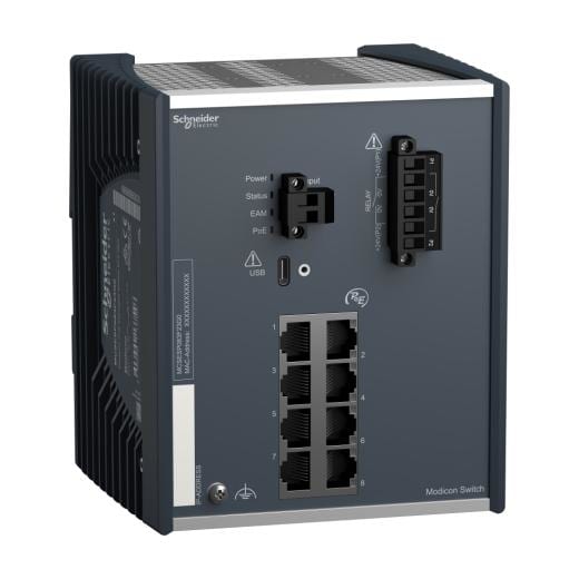 APC by Schneider Electric - Modicon PoE (Power over Ethernet) Managed Switch - 8 Gigabit puertos para cobre