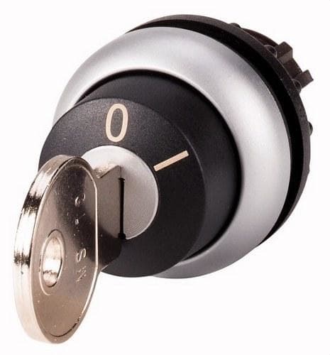 EATON - Selector de llave M22-WRS-MS10-A1 enclavamiento 2 posiciones llave MS10 anillo titanio