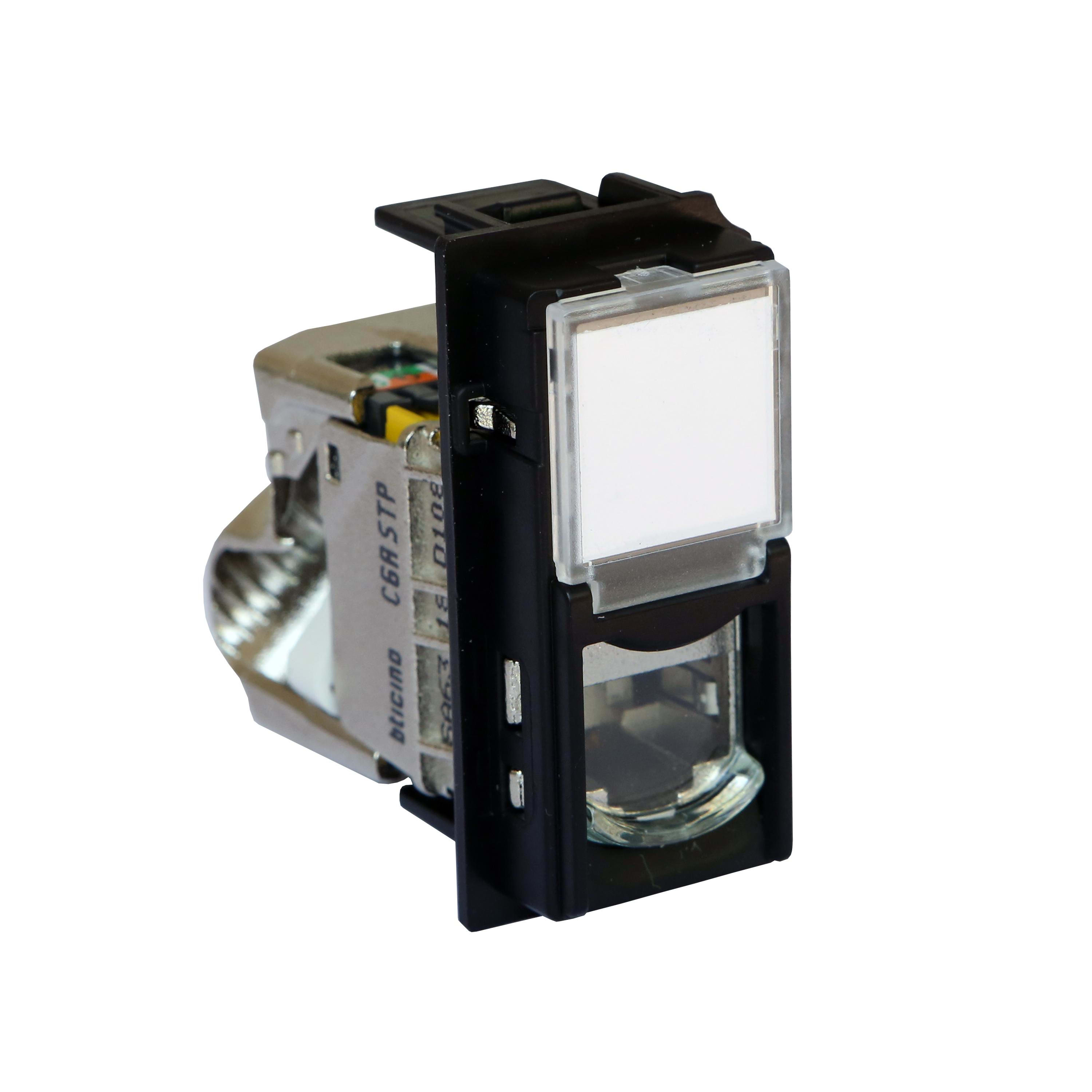 LEGRAND - Base RJ45 Living Now - Cat. 6A - STP - Dark - 1 módulo