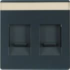 HAGER - Placa central Q1/Q3 doble protección+portaetiquetas antracita