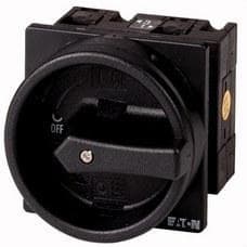 EATON - Interruptor general 9P +2 NO+1 NC 32A montaje empotrado maneta negra bloqueable en posición (OFF) 90°