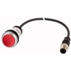 EATON - Pulsador luminoso rasante retorno rojo 24V 1 NC con cable 0.5m y conector M12A