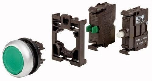 EATON - Kit pulsador rasante M22-DL-G-K10LED-BVP verde